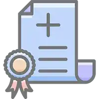 A vector icon of a certificate.